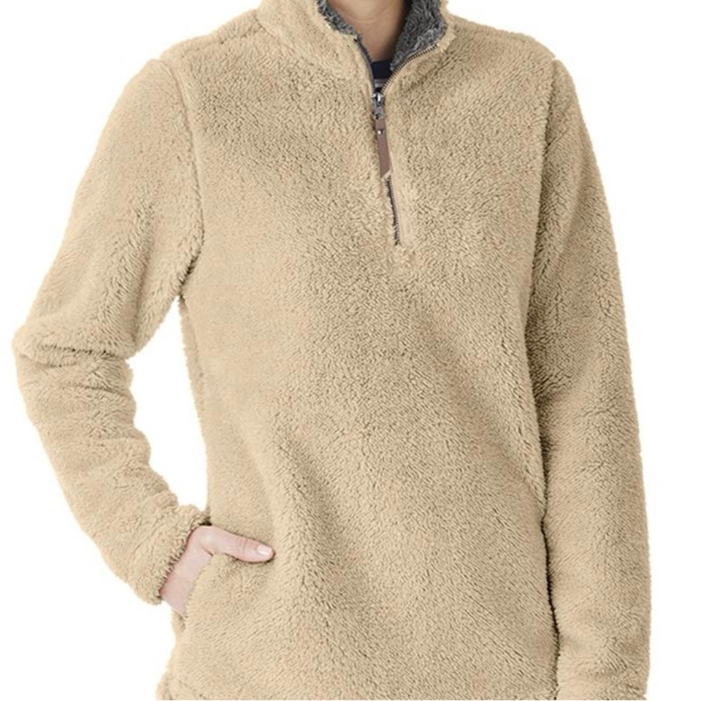 Charles River “Newport Fleece” pullover. Super plush. Very cozy. Color is sand.